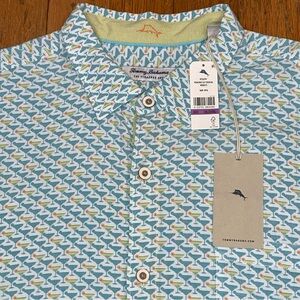 Tommy Bahama Short Sleeve Shirt Mens 2XLB Blue Veracruz Cay Cocktail Mixer